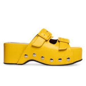 Staud Remi platform sandals in YELLOW